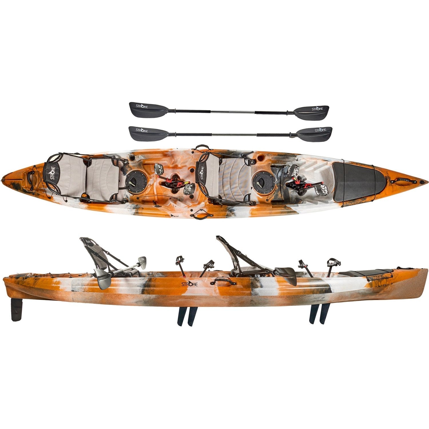 kayak tandem pedal Stroke Paradise Tandem Orange